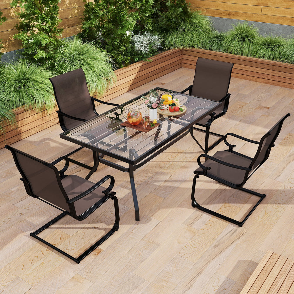 C-Spring Patio Dining Chairs (Set of 4)