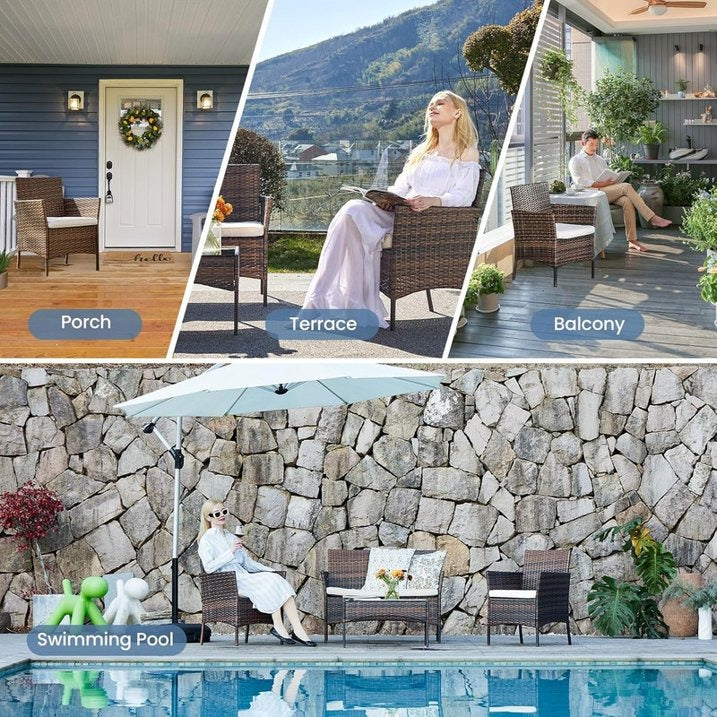 4-Piece Outdoor Wicker Patio Set