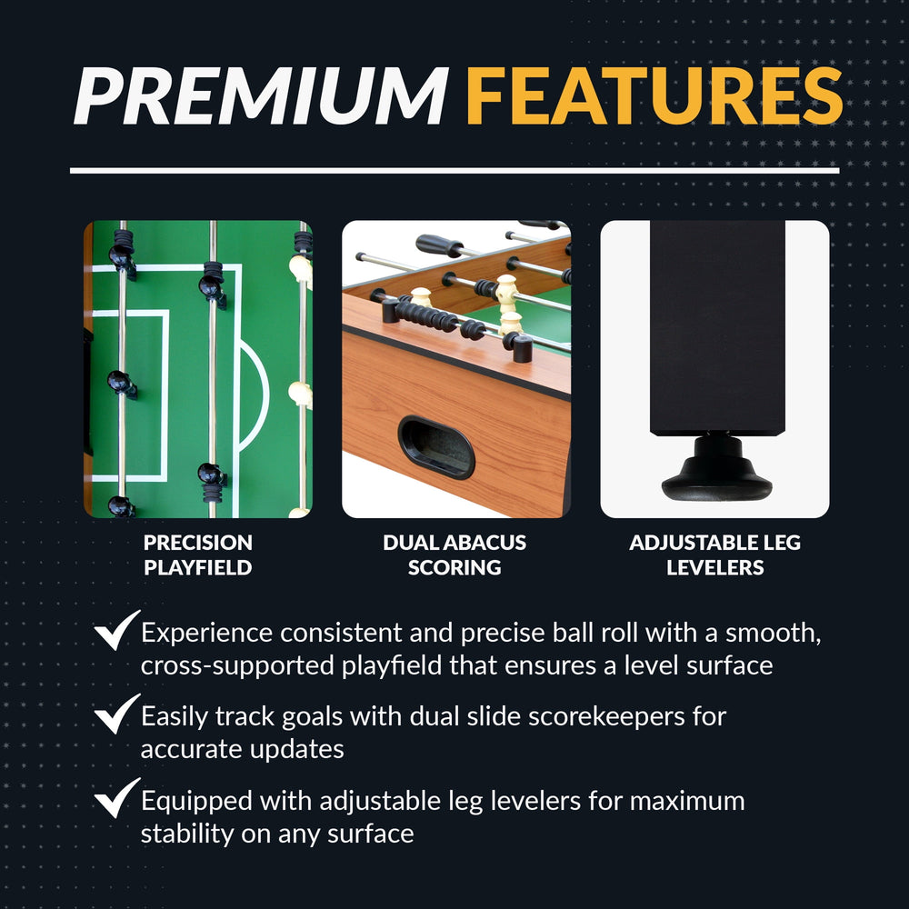 Hathaway Hurricane Foosball Table, 54-in, Light Cherry Finish