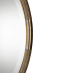 Finnick Antiqued Gold Round Wall Mirror - From Where Finds - 