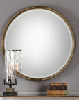 Finnick Antiqued Gold Round Wall Mirror - From Where Finds - 