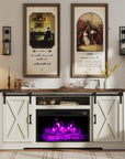 Fireplace TV Stand with Sliding Barn Door - From Where - 