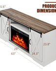 Fireplace TV Stand with Sliding Barn Door - From Where - 