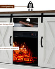 Fireplace TV Stand with Sliding Barn Door - From Where - 