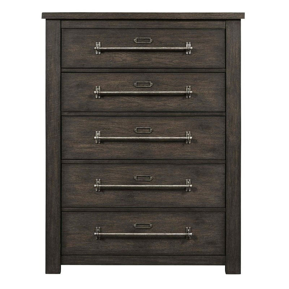 Five Drawer Dark Oak Chest - From Where -