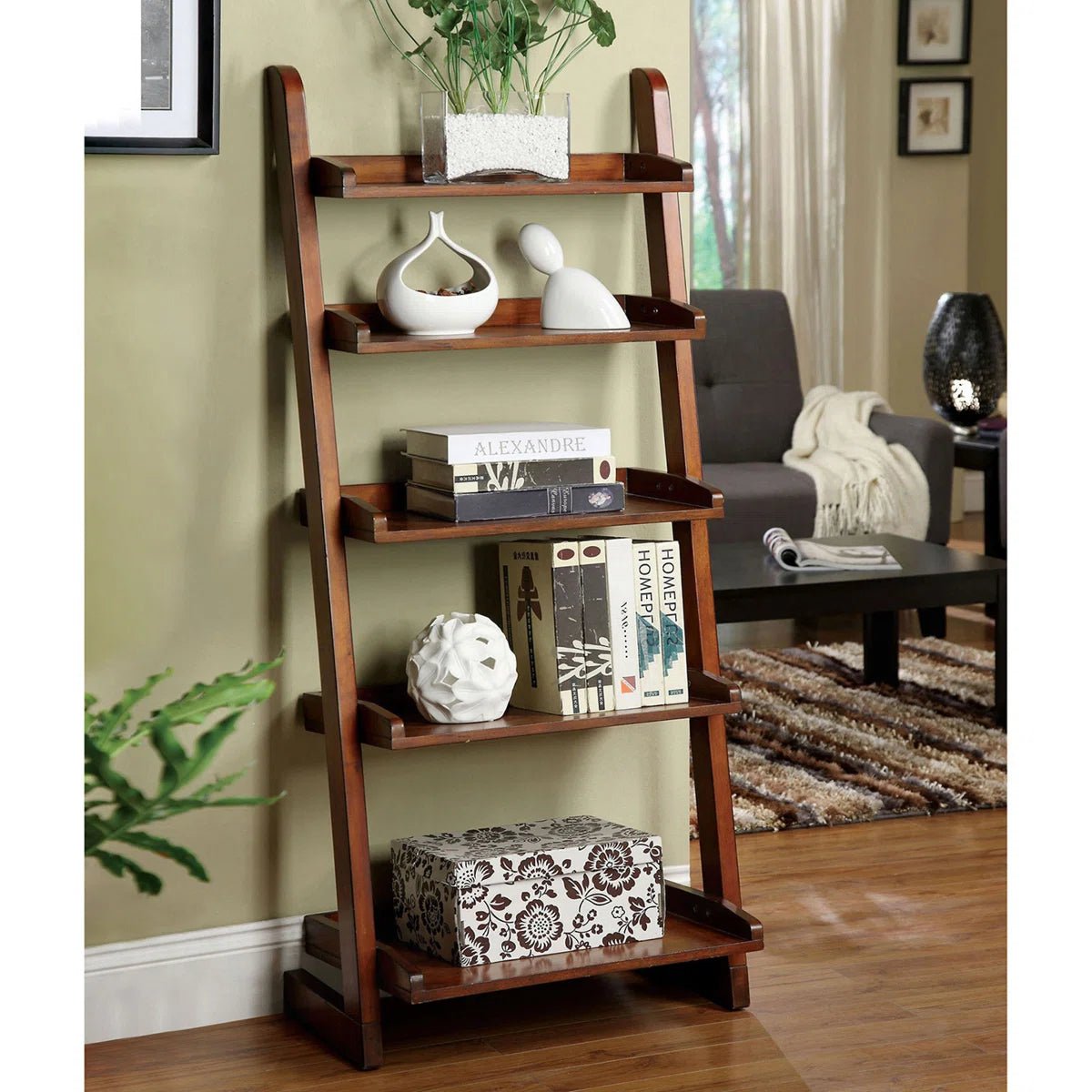 Five - Shelf Ladder Bookcase - From Where - 