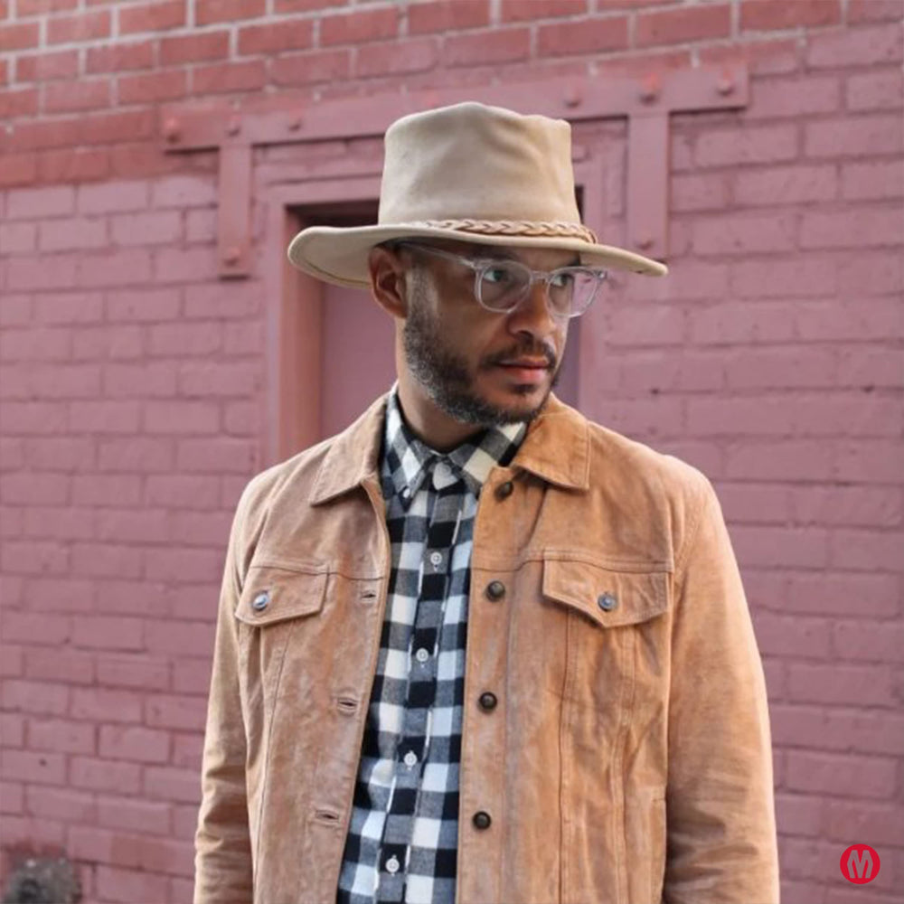 Flat Brimmed Cowboy Hat - From Where - 