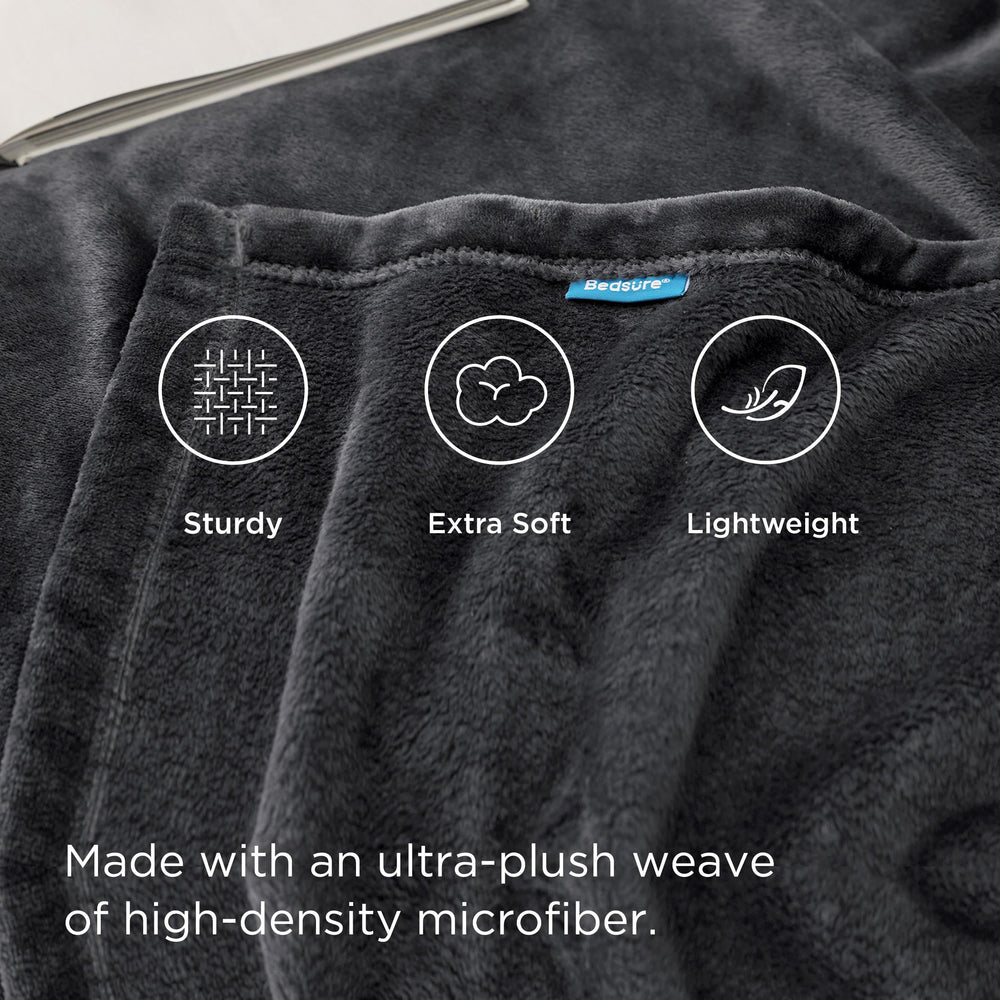 Fleece Blankets King Size Dark Grey - From Where - 
