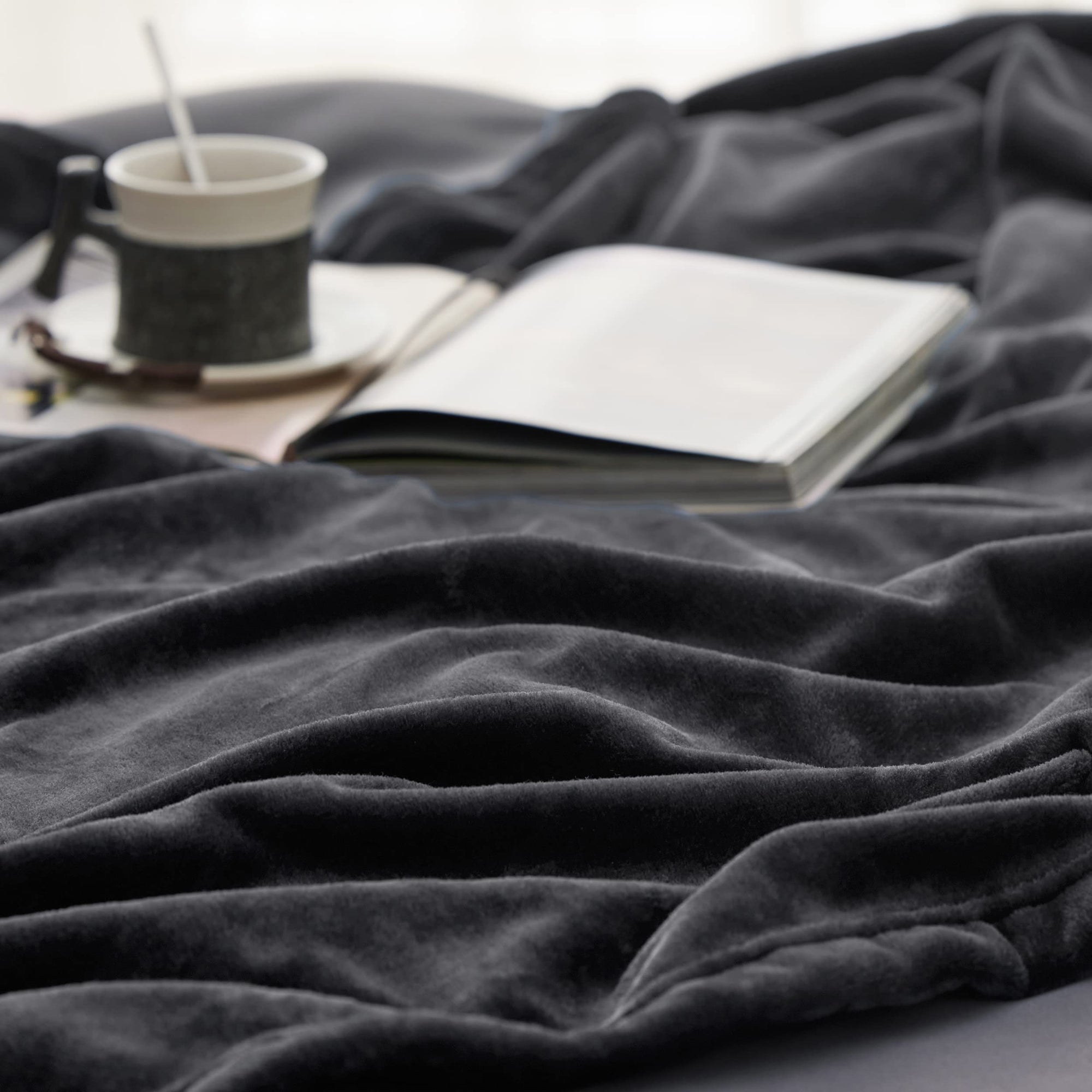 Fleece Blankets King Size Dark Grey - From Where - 