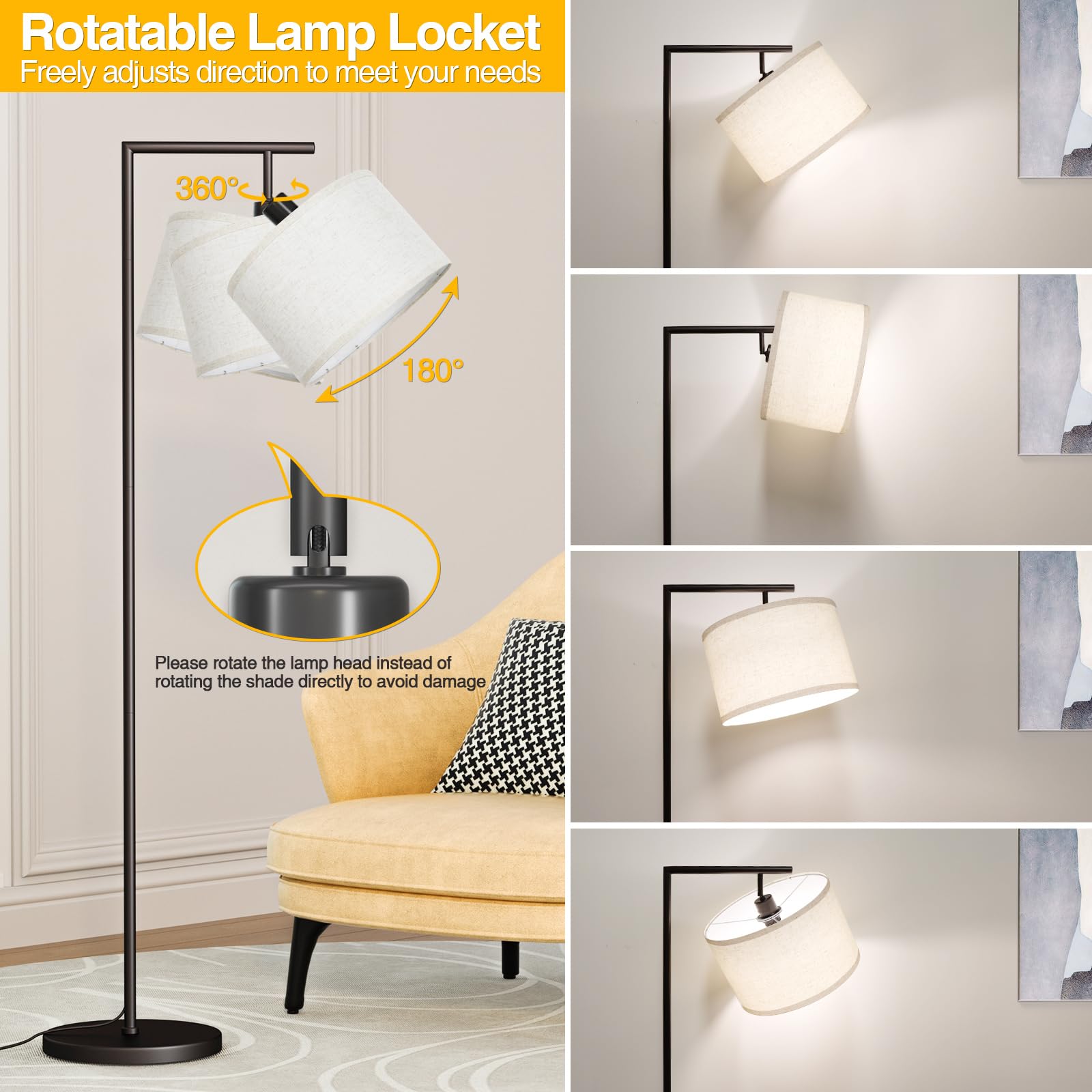 Floor Lamp for Living Room with 3 Color Temperatures - From Where - 