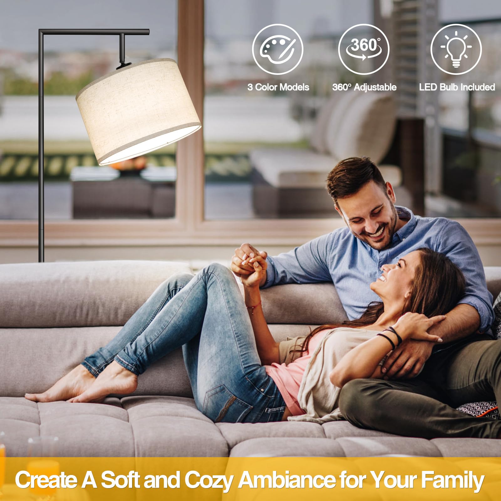 Floor Lamp for Living Room with 3 Color Temperatures - From Where - 