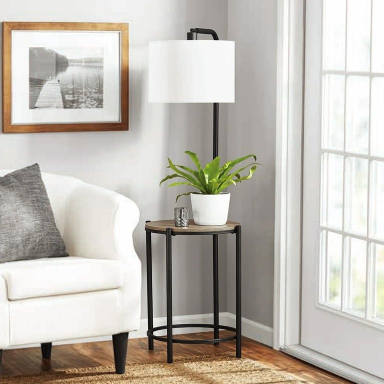 Floor Lamp with Faux Wood Table - From Where - 