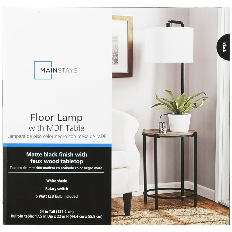 Floor Lamp with Faux Wood Table - From Where - 