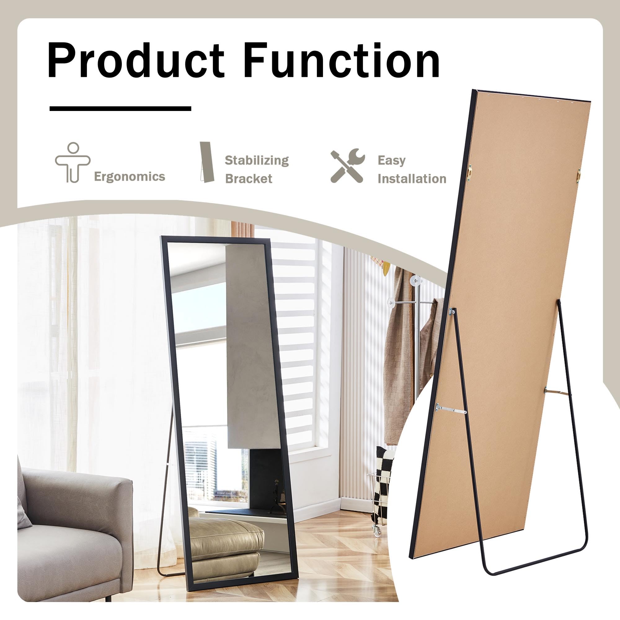 Floor Standing Full Length Mirror - From Where - 