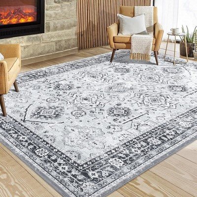 Floral Distressed Throw Carpet - From Where - 