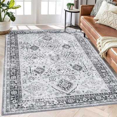 Floral Distressed Throw Carpet - From Where - 