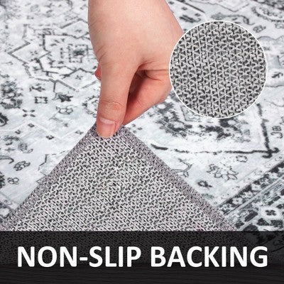 Floral Distressed Throw Carpet - From Where - 