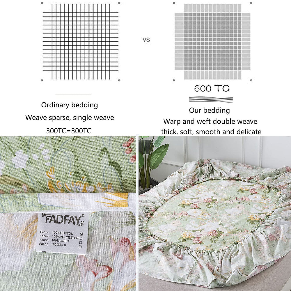 Floral Queen Bed Sheets Set - From Where - 