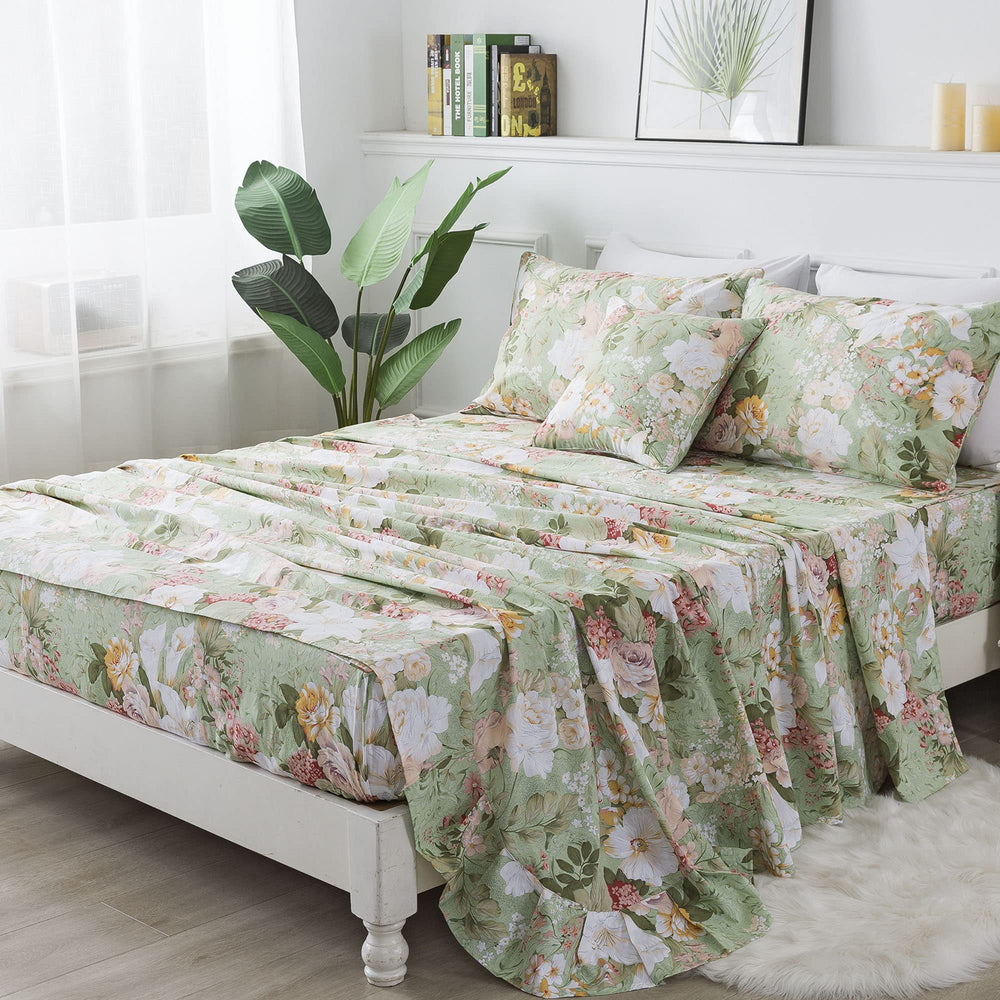 Floral Queen Bed Sheets Set - From Where - 
