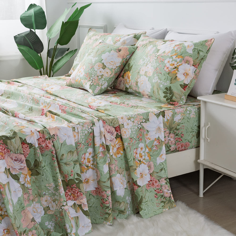 Floral Queen Bed Sheets Set - From Where - 