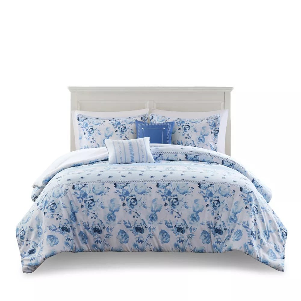 Floral Striped Comforter Set - From Where - 