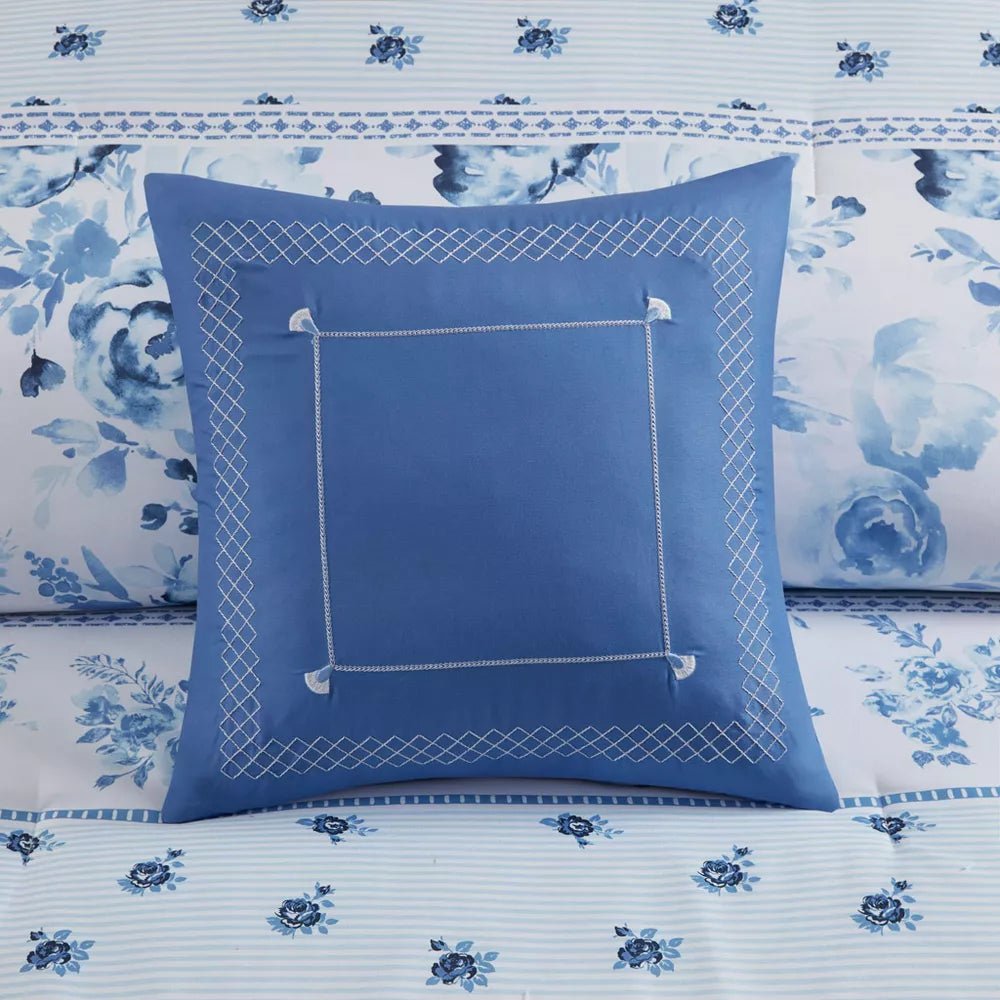 Floral Striped Comforter Set - From Where - 