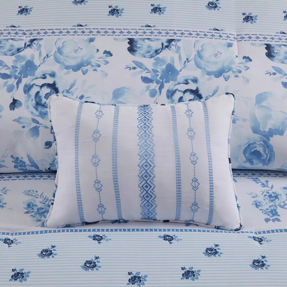 Floral Striped Comforter Set - From Where - 