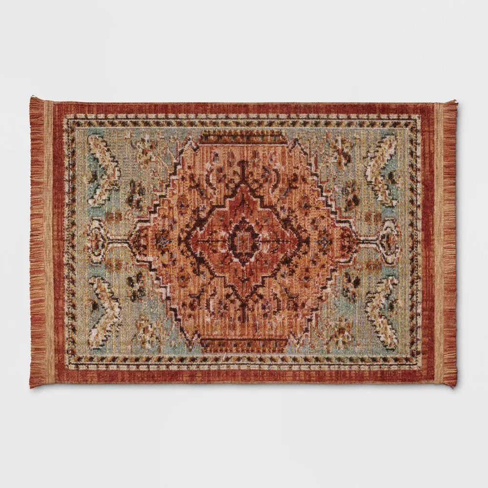 Floral Woven Accent Rug - From Where - 
