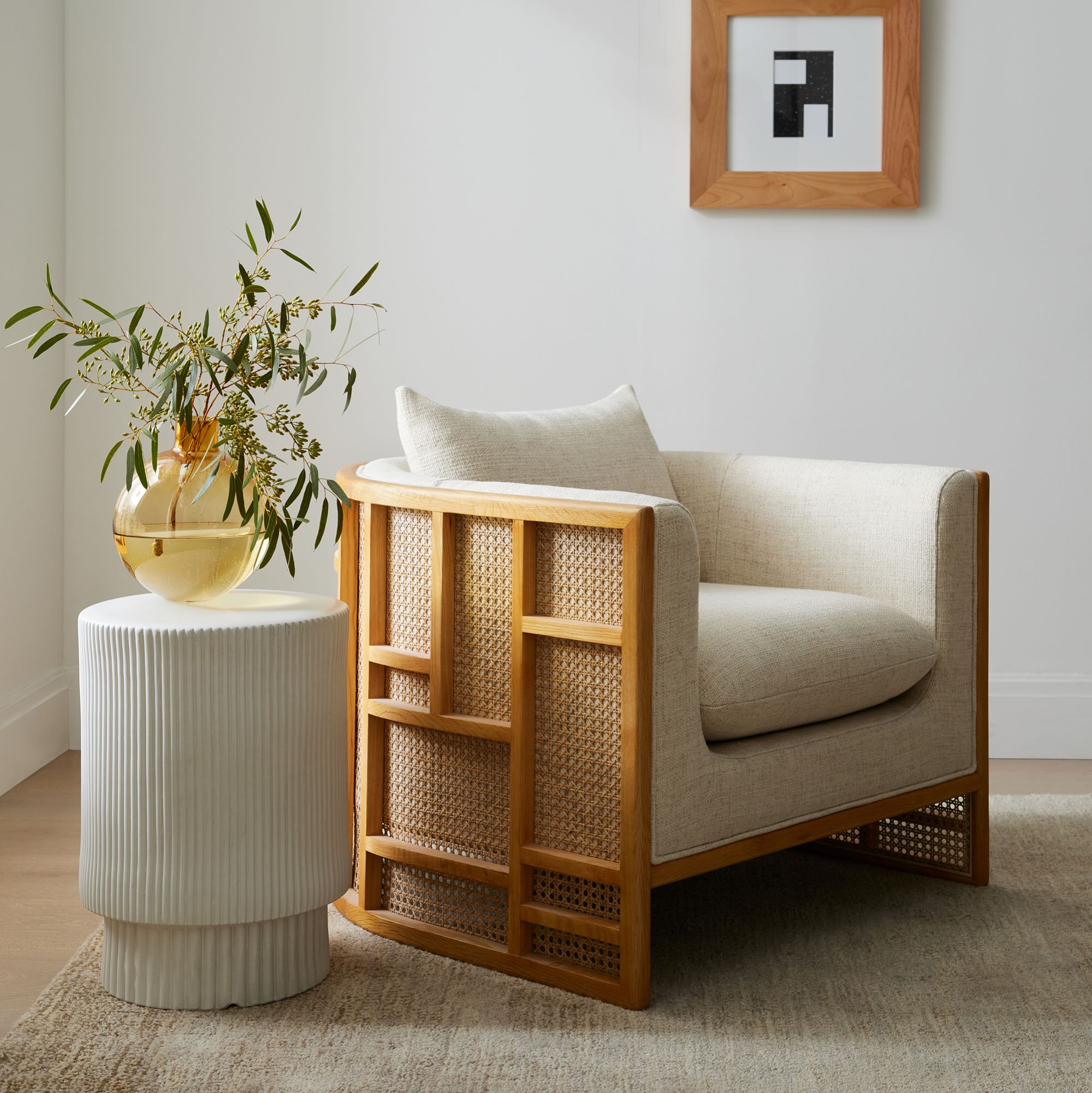 Fluted Ceramic Indoor/Outdoor Side Table - From Where - 
