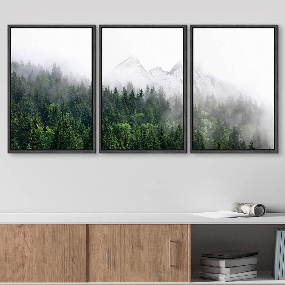 Fog Over The Mountain Forest Wall Art - From Where - 