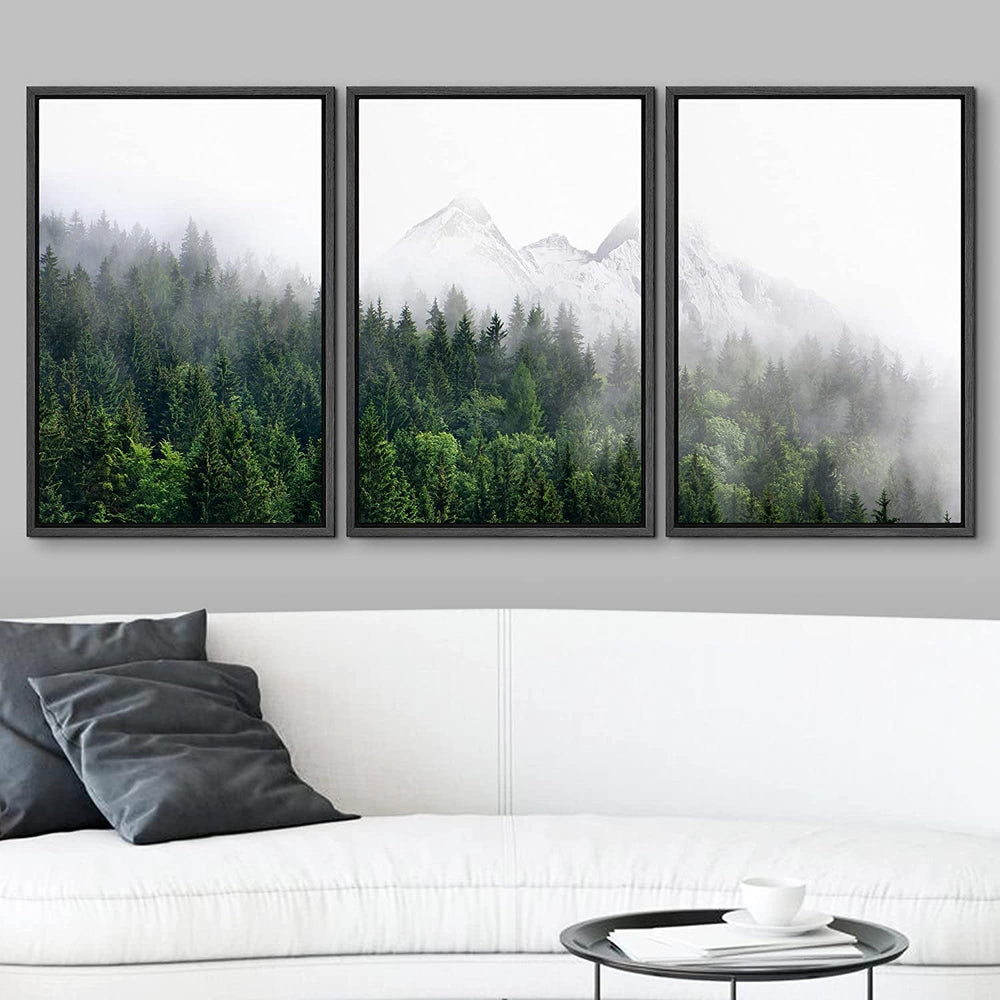 Fog Over The Mountain Forest Wall Art - From Where - 