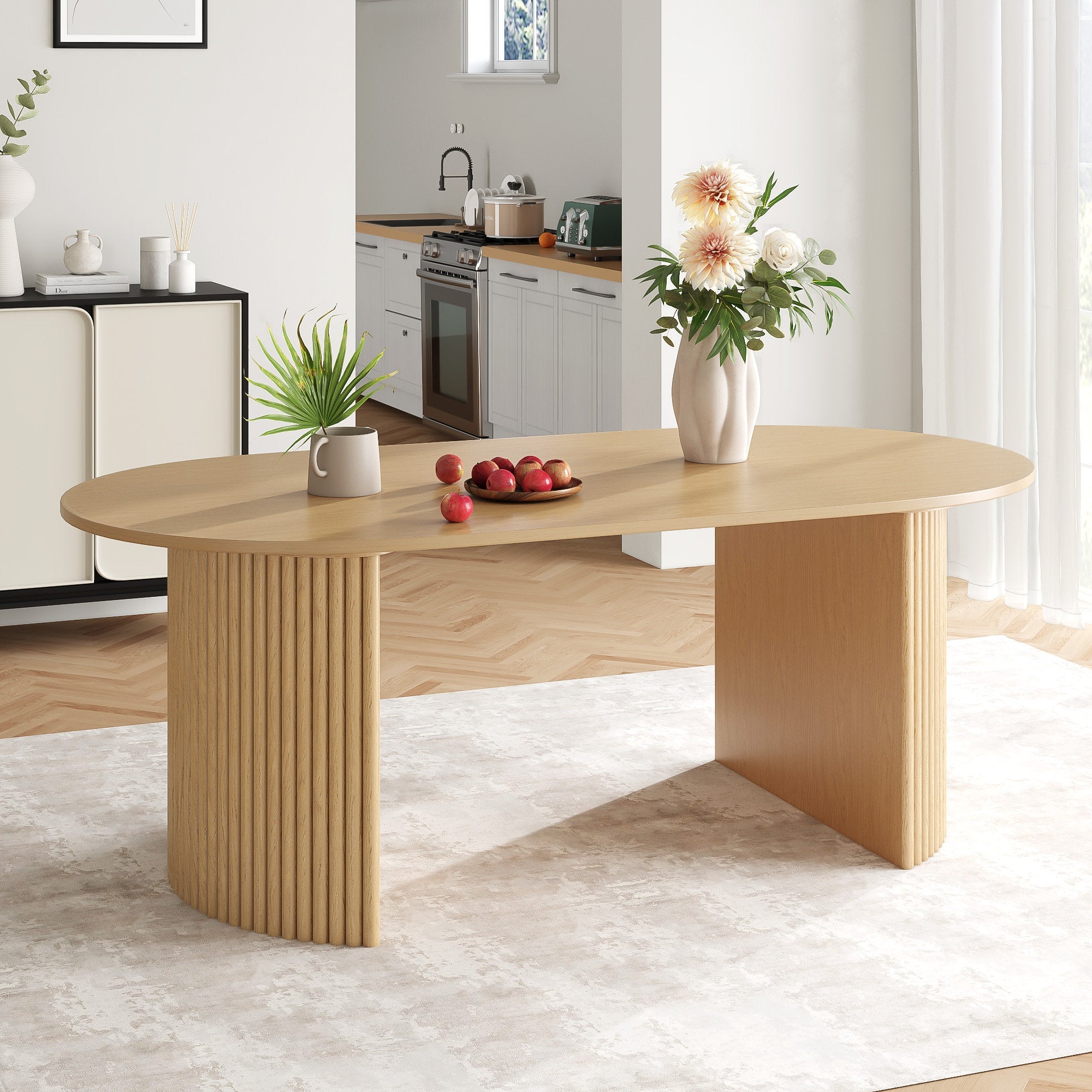 Fohoren Fluted Oval Dining Table - From Where - 
