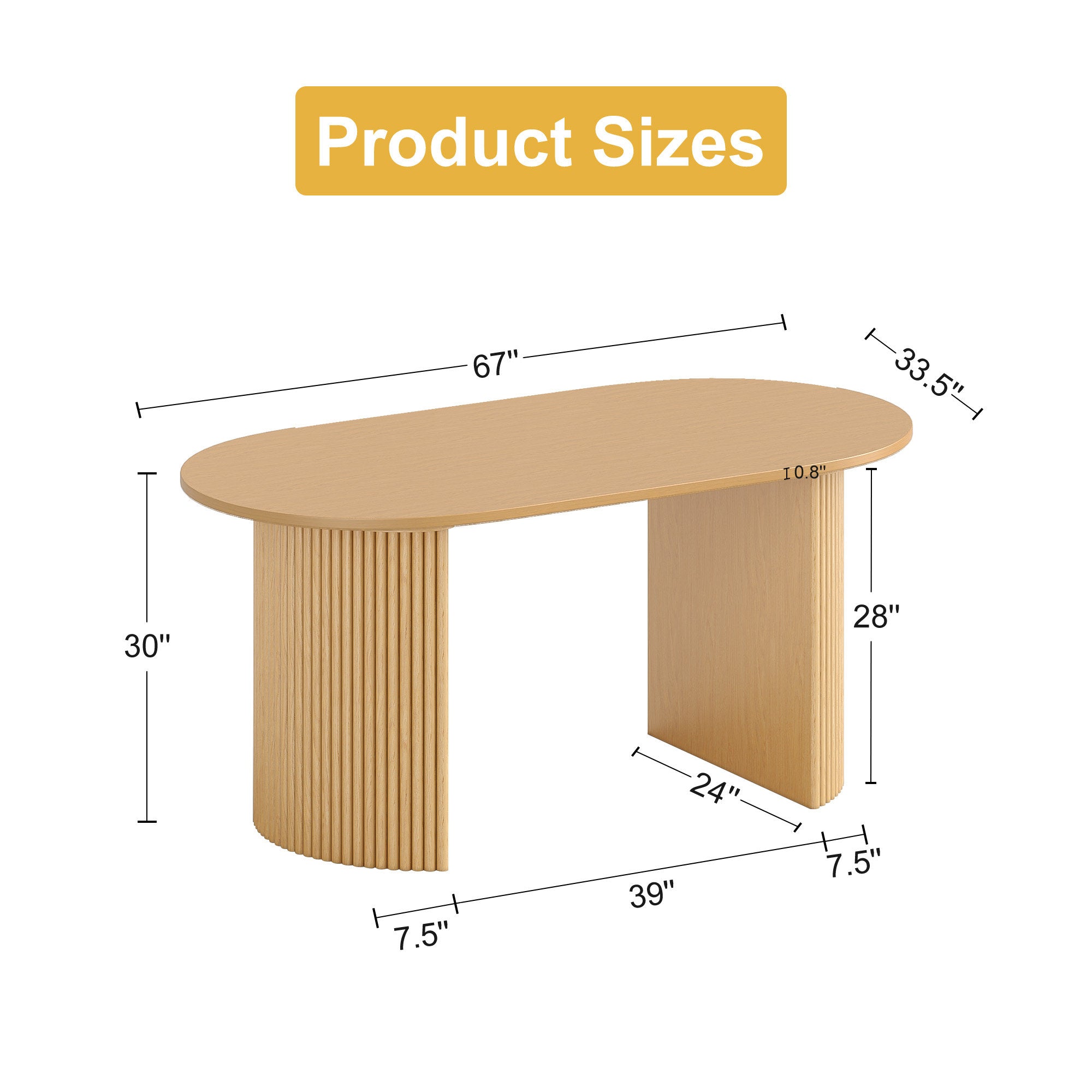 Fohoren Fluted Oval Dining Table - From Where - 