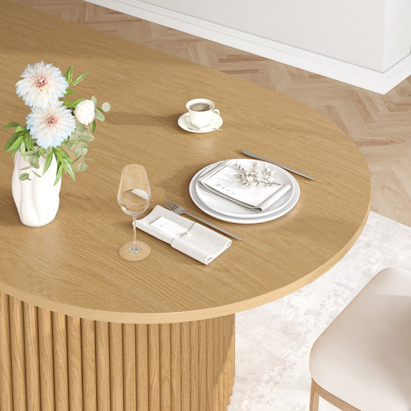 Fohoren Fluted Oval Dining Table - From Where - 