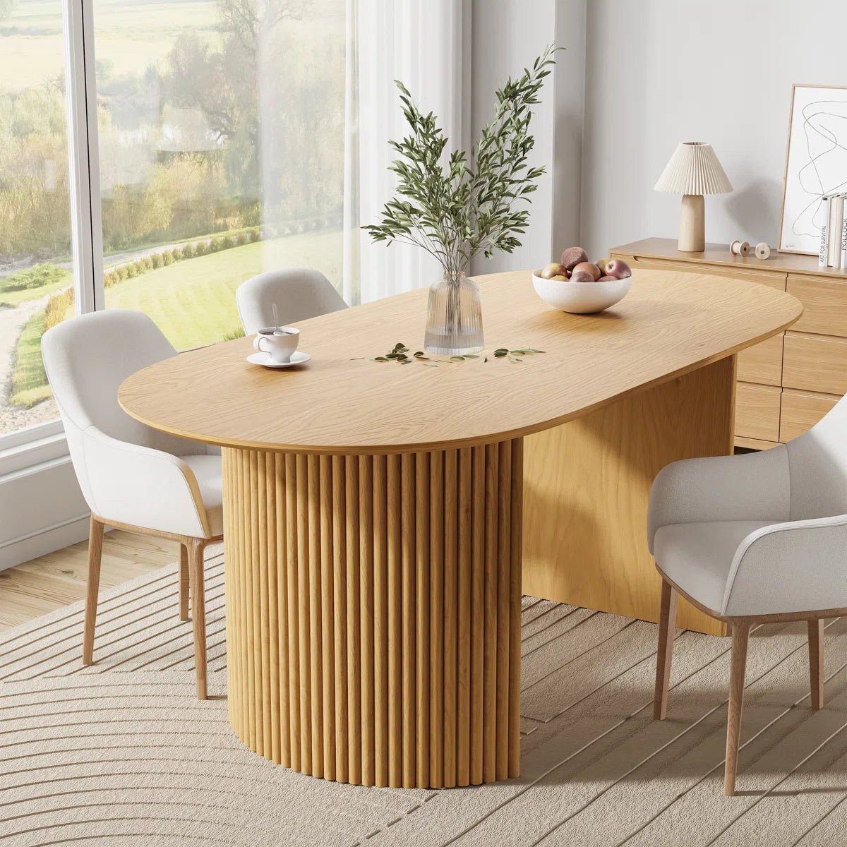 Fohoren Fluted Oval Dining Table - From Where - 