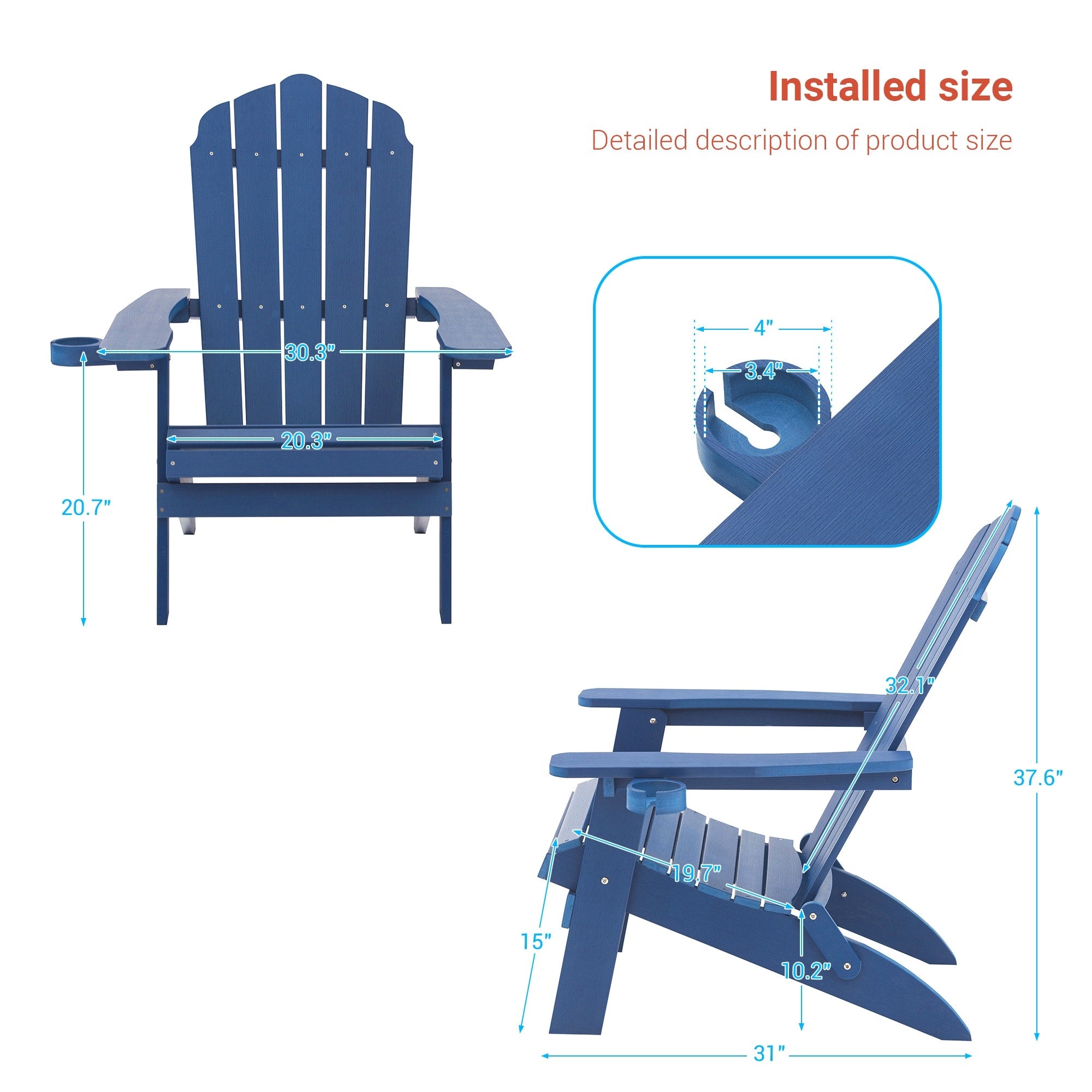 Foldable Adirondack Chair (Set of 4) - From Where - 