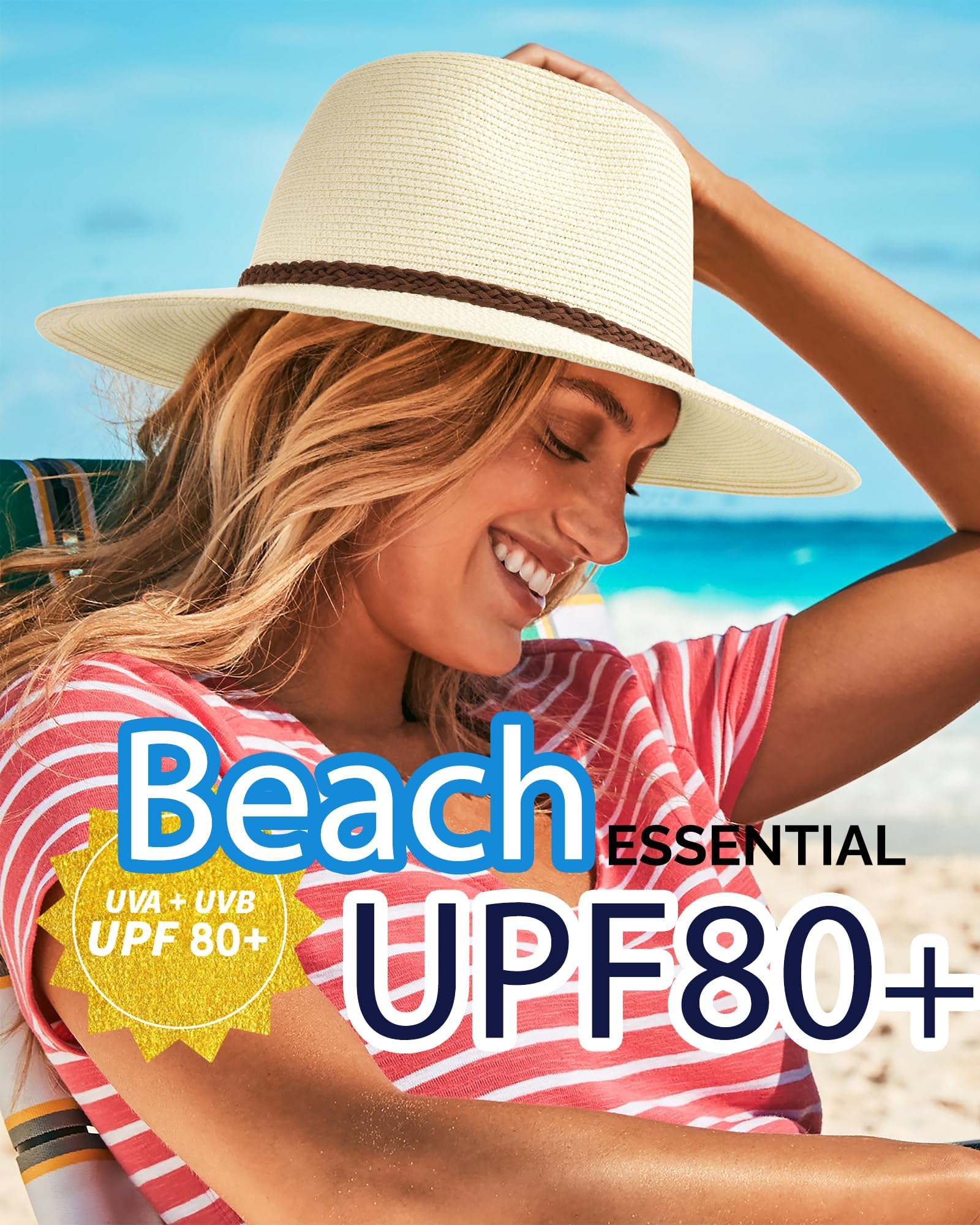 Foldable Packable Straw Beach Hat - From Where - 