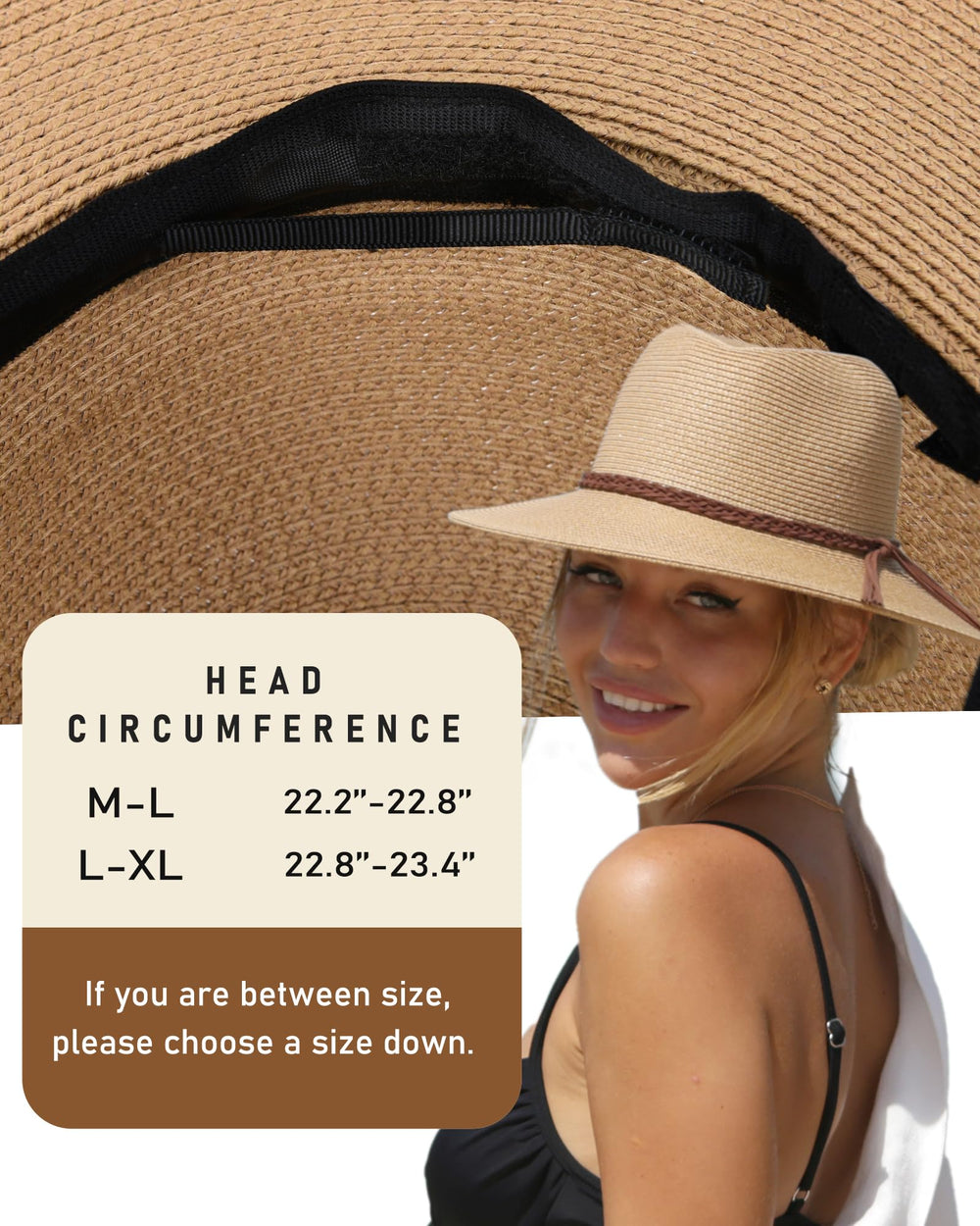 Foldable Packable Straw Beach Hat - From Where - 