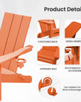 Folding Adirondack Chair with Cup Holder - From Where - 