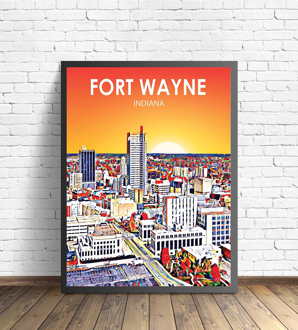 Fort Wayne Indiana Art Poster Print - From Where - 