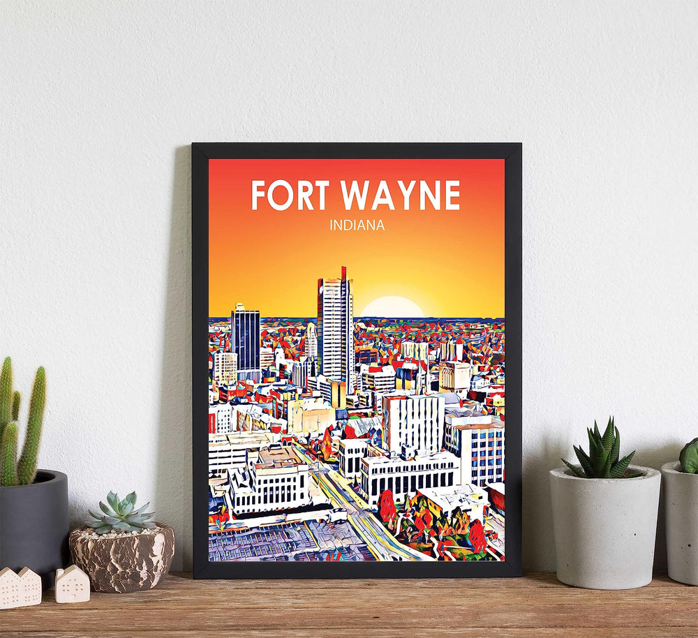 Fort Wayne Indiana Art Poster Print - From Where - 