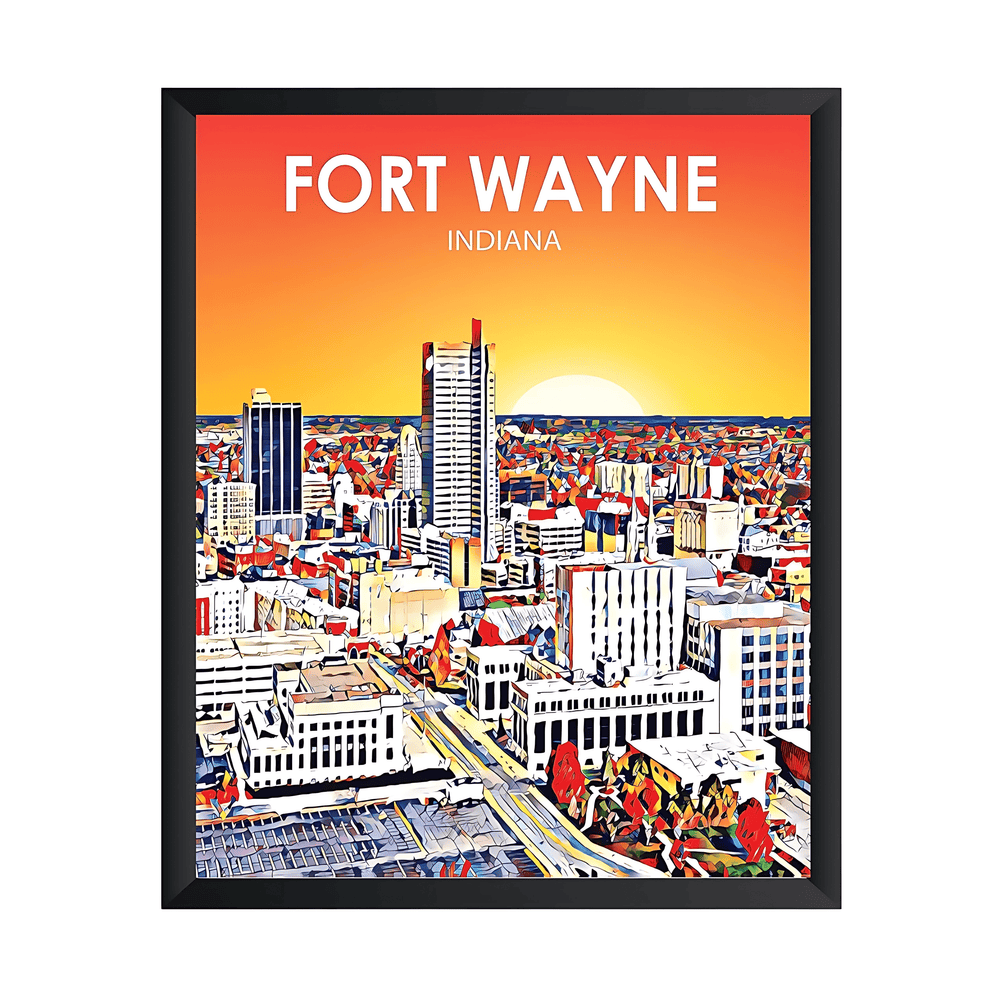 Fort Wayne Indiana Art Poster Print - From Where - 