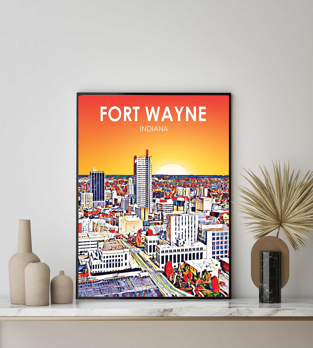 Fort Wayne Indiana Art Poster Print - From Where - 