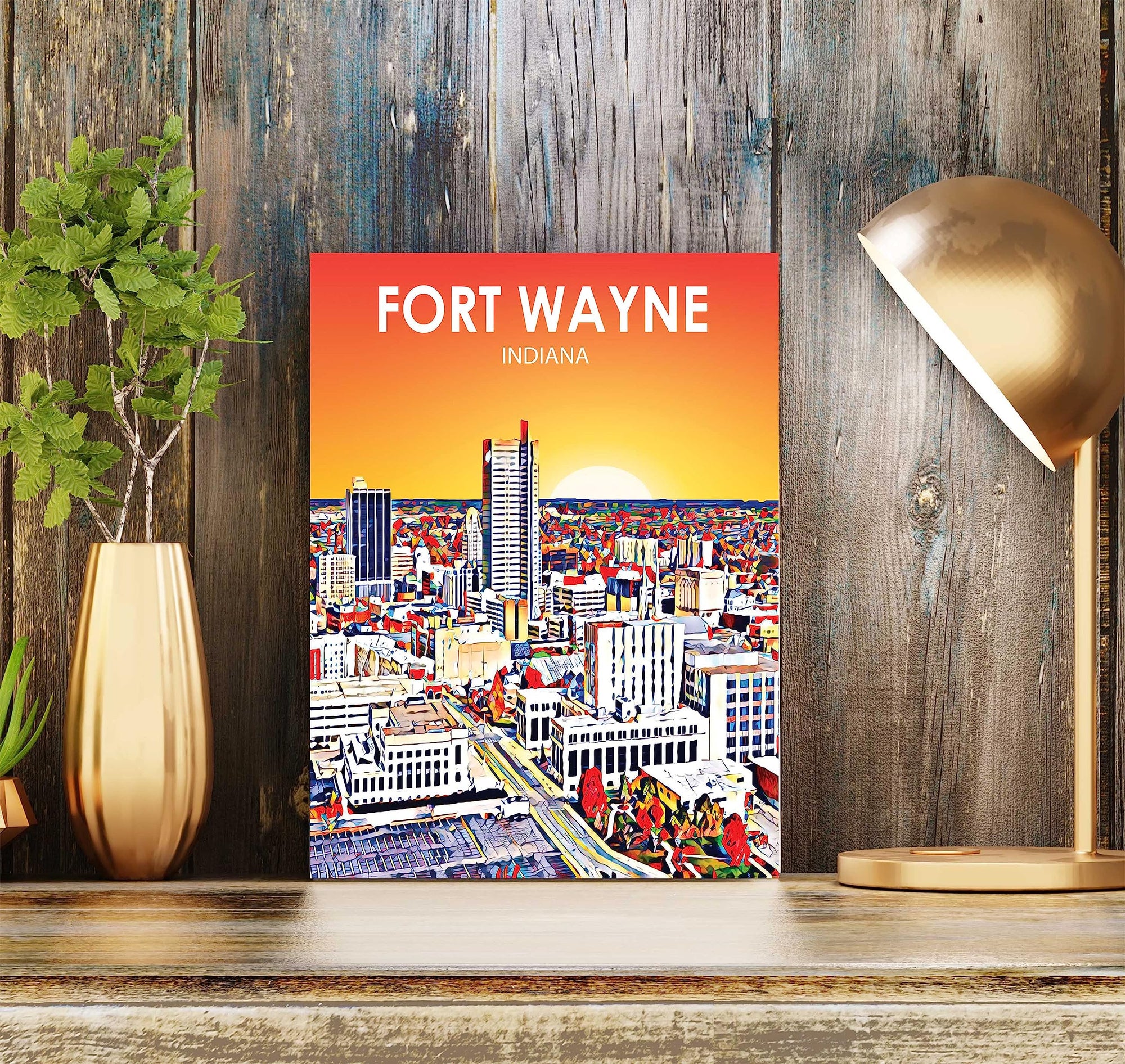 Fort Wayne Indiana Art Poster Print - From Where - 