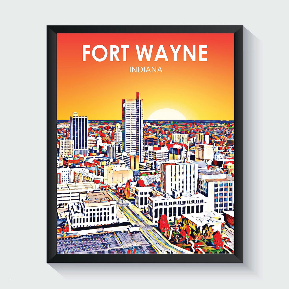 Fort Wayne Indiana Art Poster Print - From Where - 