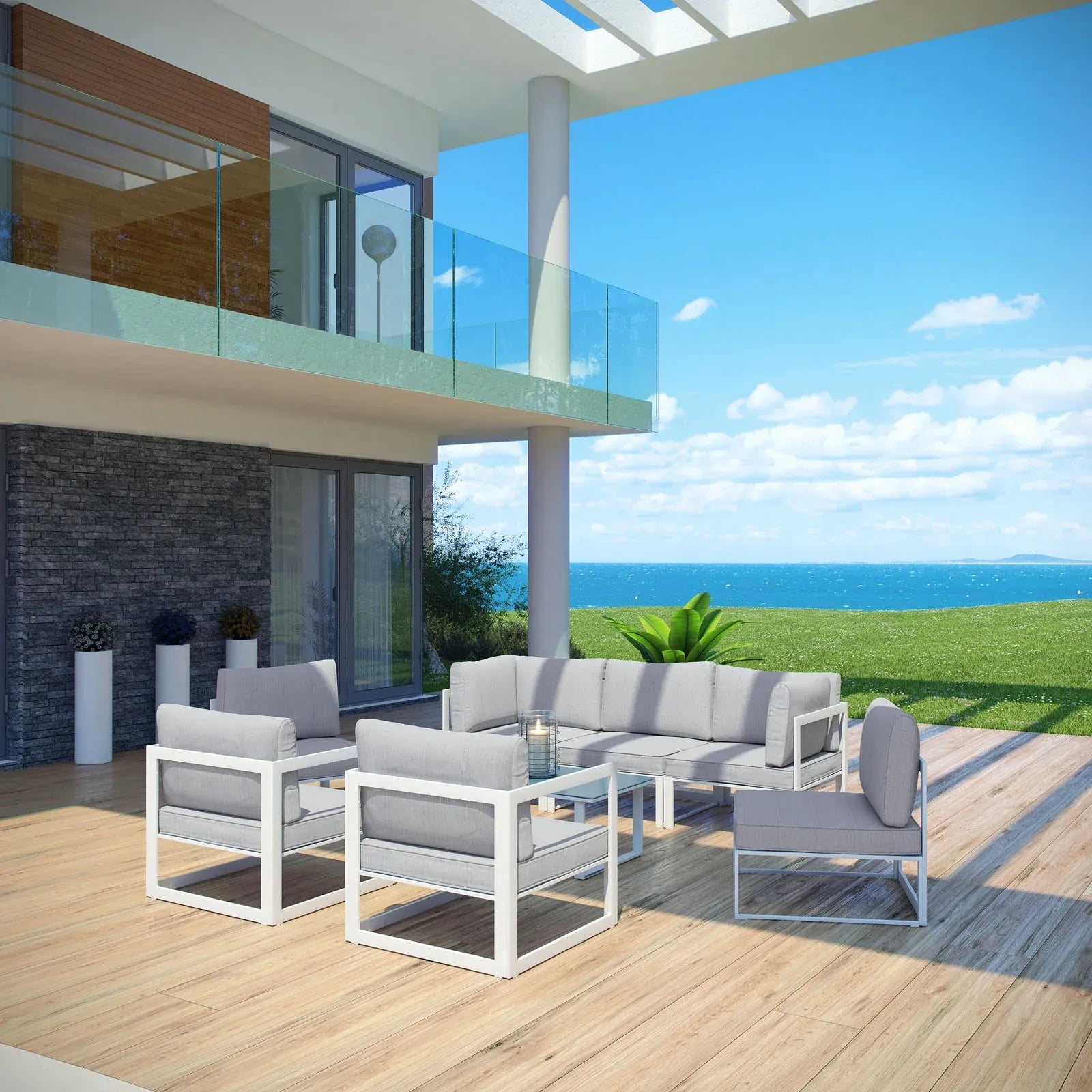 Fortuna 8 Piece Outdoor Patio Sofa Set - From Where Finds - 