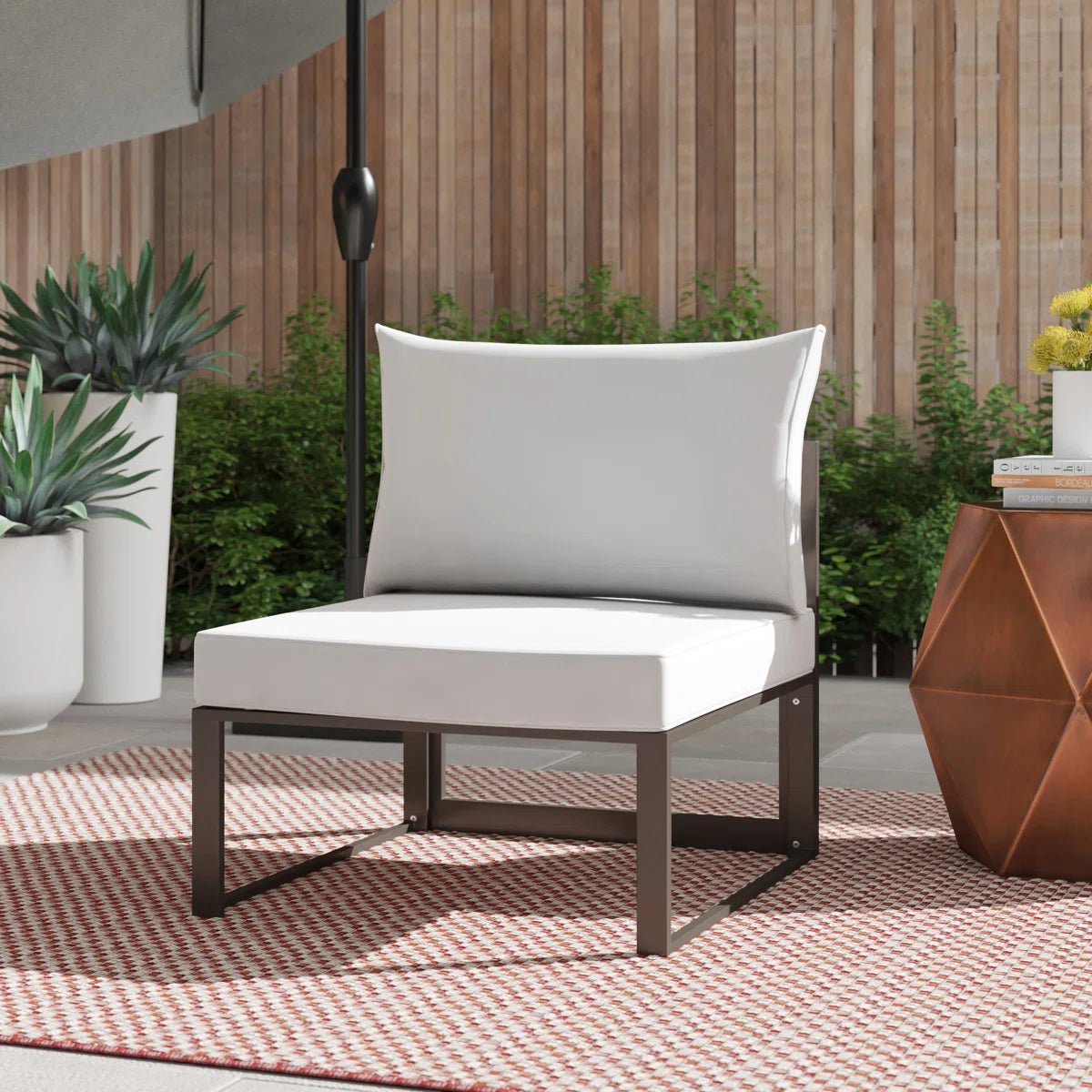 Fortuna Aluminum Patio Armless Chair - From Where - 