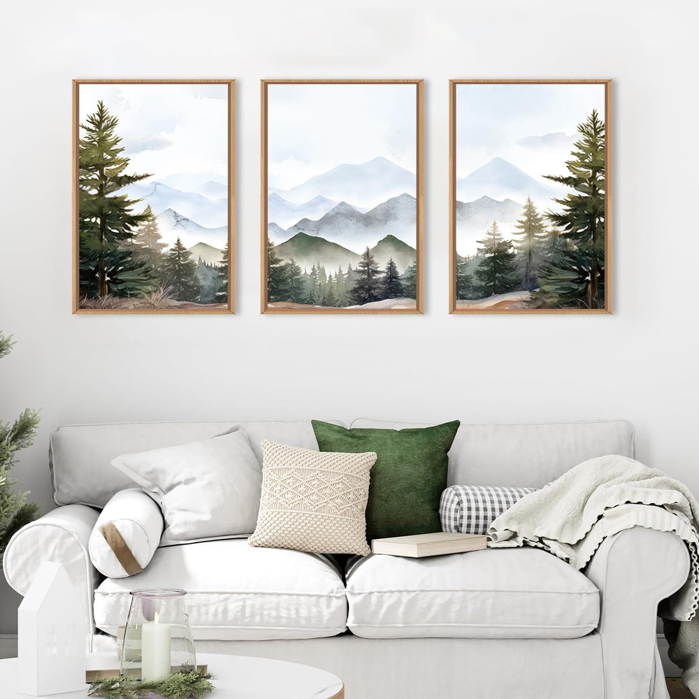 Framed Mountain Canvas Wall Art Set - From Where - 