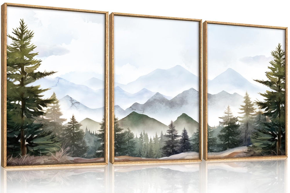 Framed Mountain Canvas Wall Art Set - From Where - 