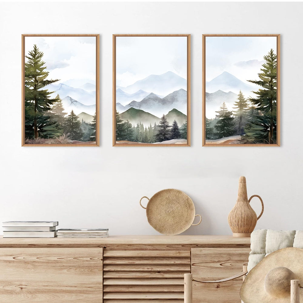 Framed Mountain Canvas Wall Art Set - From Where - 